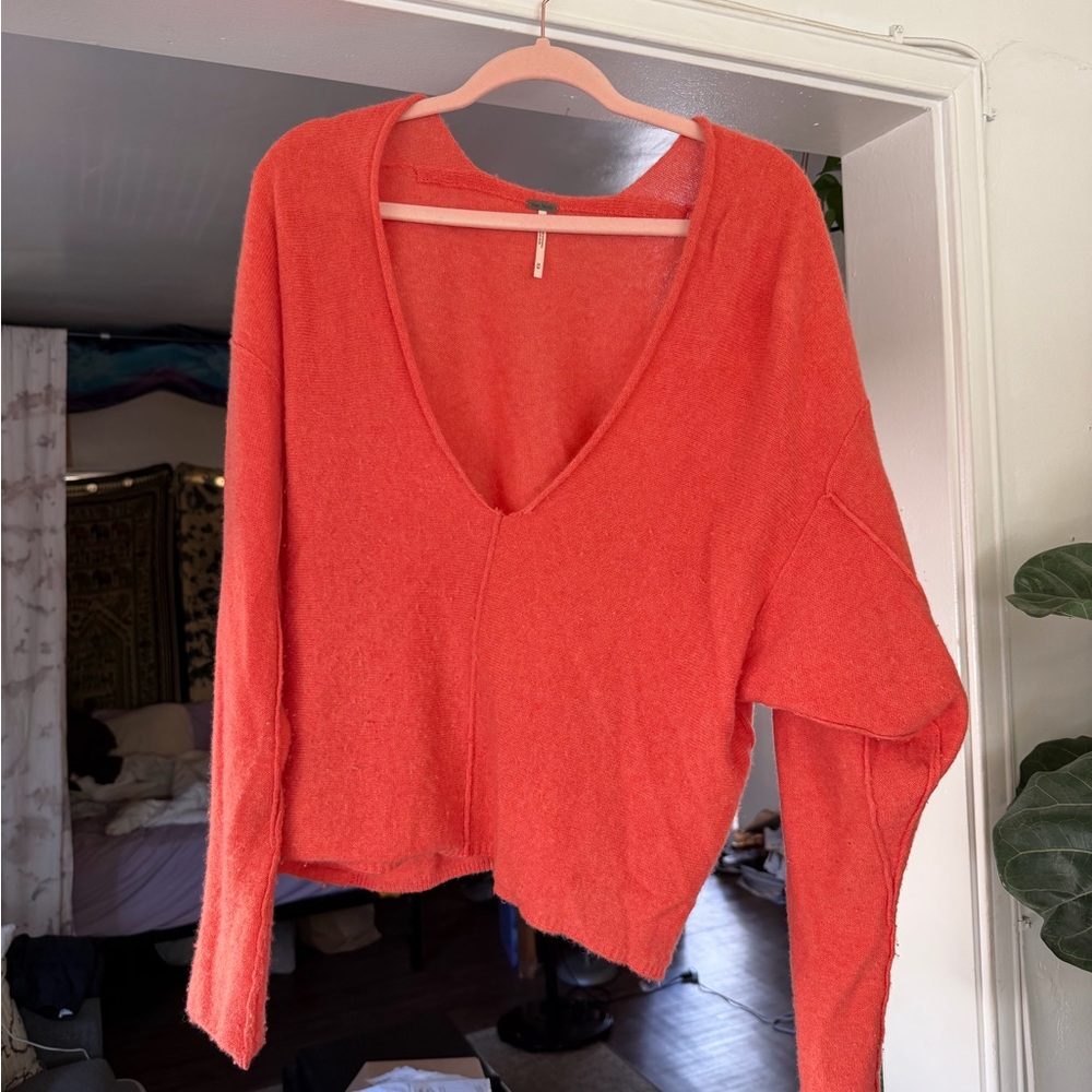 Free People Coral Cashmere Sweater